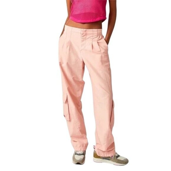 Free People Movement Mesmerize Me Womens Cargo Pants in Sunkissed Pink Small - Picture 1 of 16